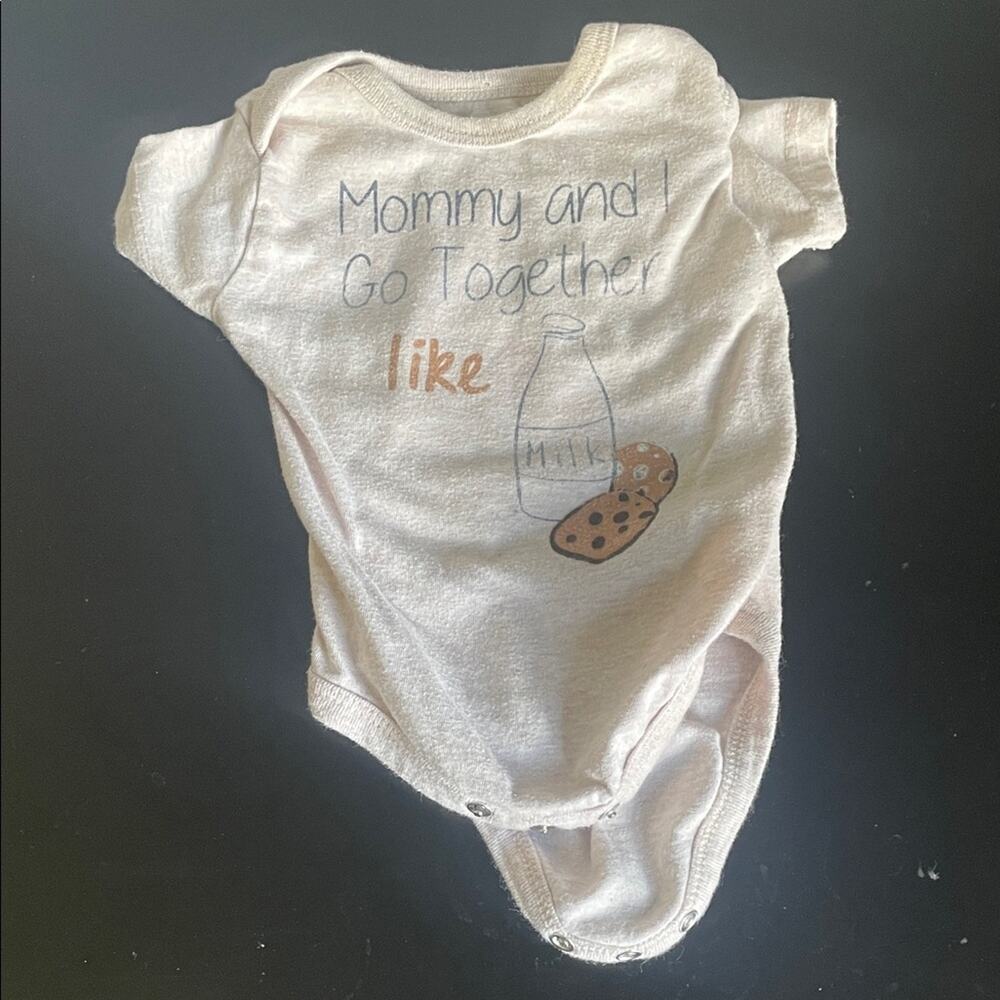 Mommy and I Go Together Like Milk & Cookies White Kids One-Piece 0-3m nuby